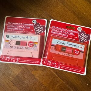 Valentines Day Mixtape Recordable Message Cassette Tape Set Red & Pink Plastic💕🎶